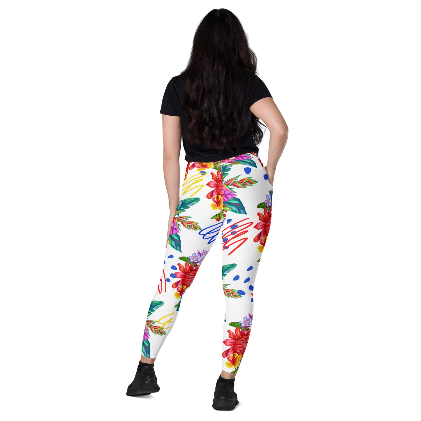 Crossover leggings with pockets