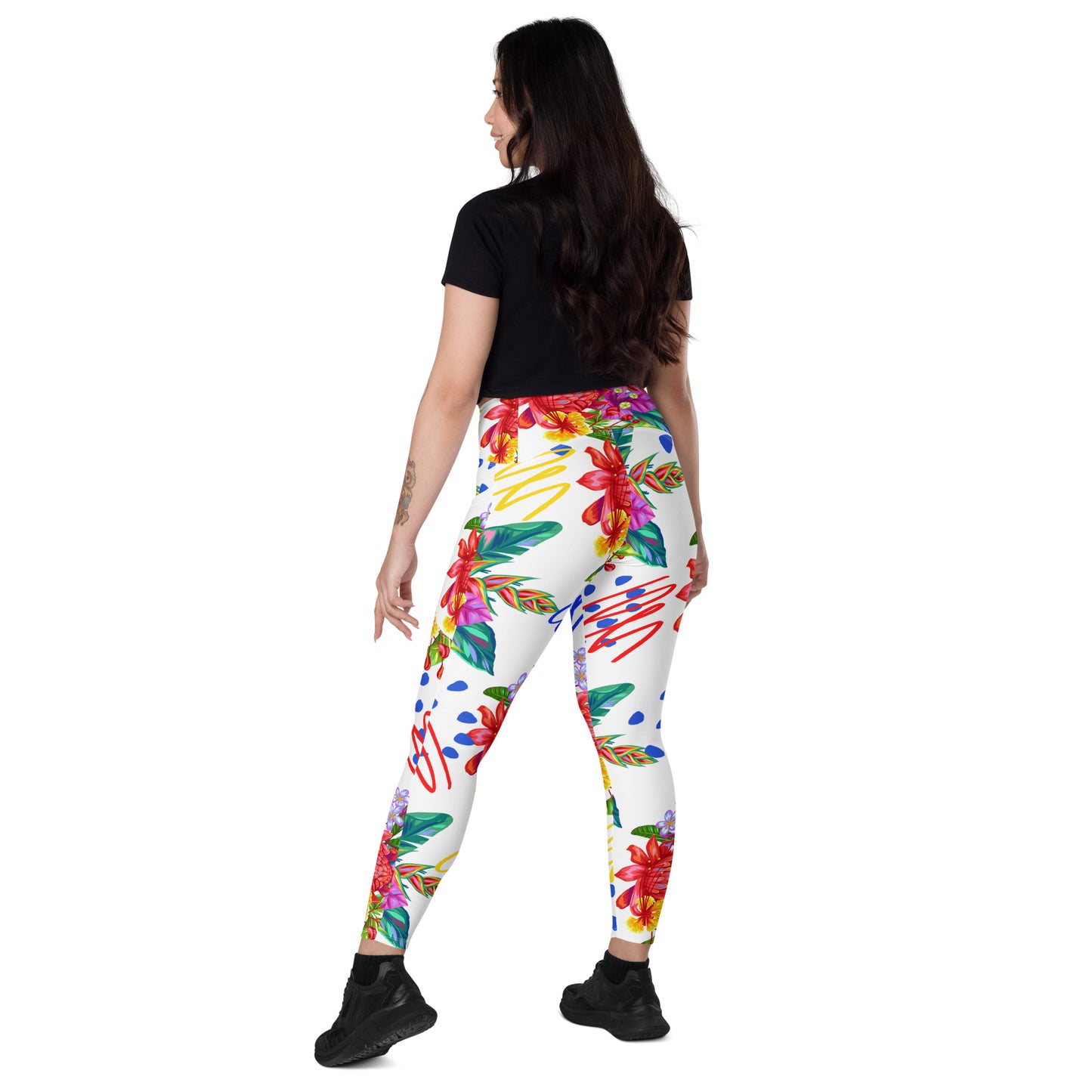 Crossover leggings with pockets