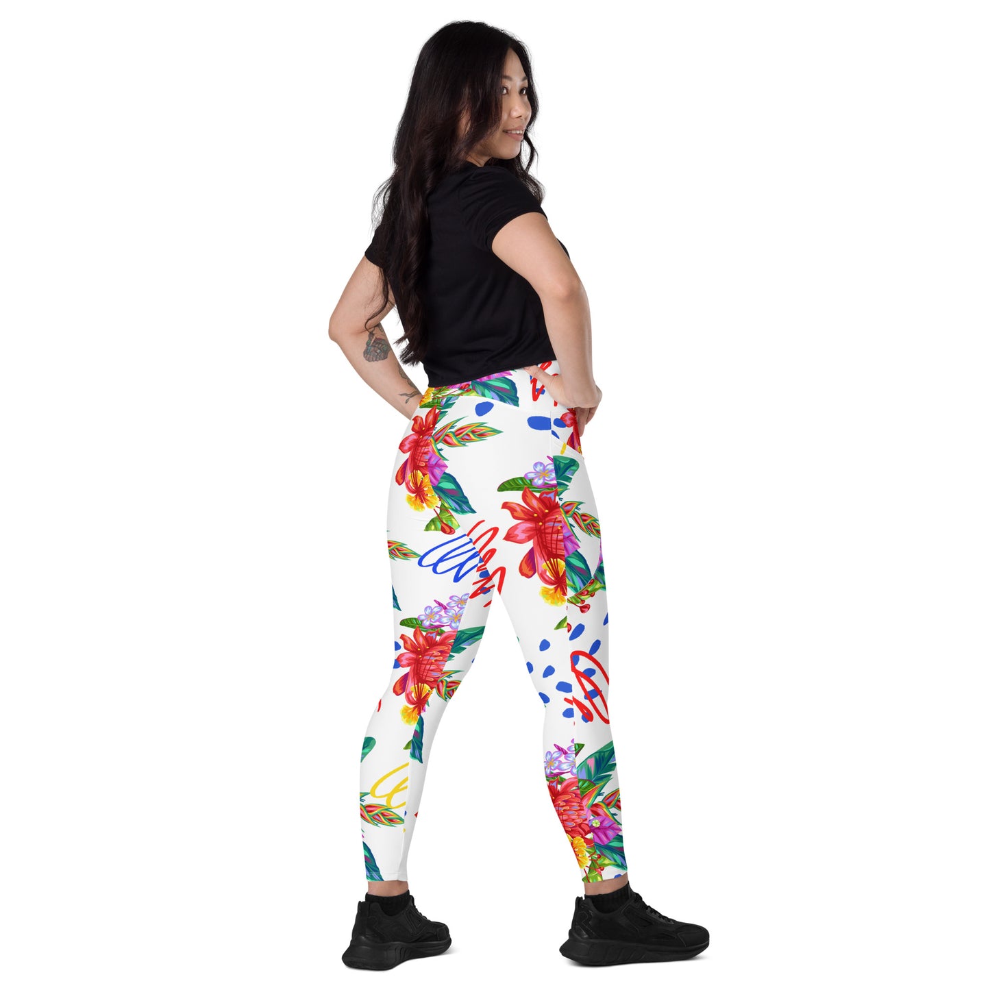 Crossover leggings with pockets