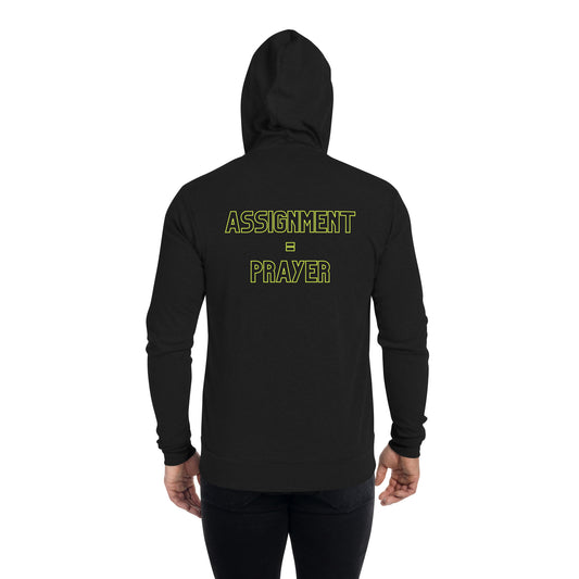 Assignment= Prayer Unisex zip hoodie